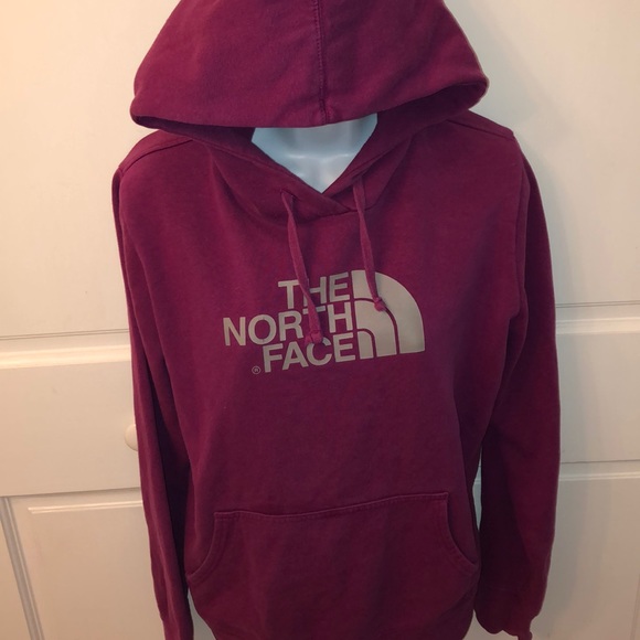 purple north face sweatshirt